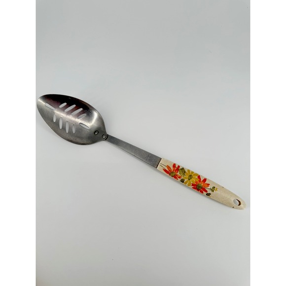 Ekco Other - Vintage 1970s EKCO Garden Daisy Floral Stainless Slotted Serving Spoon Utensil